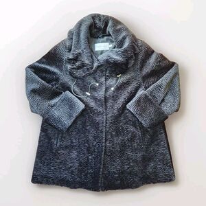 Vintage 80s/90s Betas Choice Black Velour Coat - Size Medium